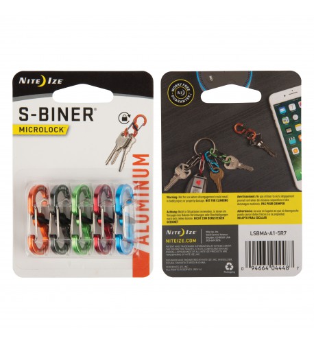 NITE IZE - Innovative Accessories - NI-LSBMA - S-Biner MicroLock Aluminum
